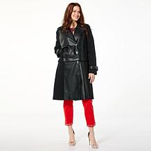 "As Is" GREY by Jhoan Sebastian Grey 2-in-1 Faux Leather Coat