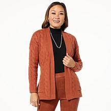 "As Is" GREY by Jhoan Sebastian Grey Cable Knit Belted Cardigan