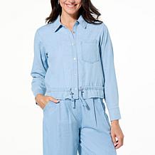 "As Is" GREY by Jhoan Sebastian Grey Convertible Chambray Duster