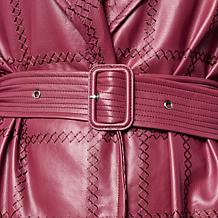 "As Is" Grey by Jhoan Sebastian Grey Faux Leather Trench Coat