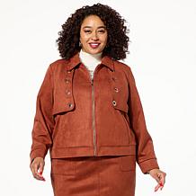 "As Is" GREY by Jhoan Sebastian Grey Faux Suede Cropped Jacket