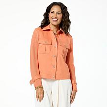 "As Is" GREY by Jhoan Sebastian Grey Knit Denim Jacket w/Mesh Sweat...