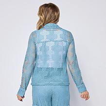 "As Is" Grey by Jhoan Sebastian Grey Long-Sleeve Crochet Jacket