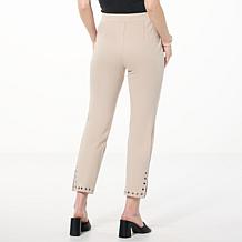 "As Is" GREY by Jhoan Sebastian Grey Ponte Pant with Grommet Detail