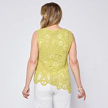 "As Is" Grey by Jhoan Sebastian Grey Sleeveless Asymmetric Crochet Top