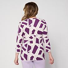"As Is" GREY by Jhoan Sebastian Grey V-Neck Top with Cutout Detail
