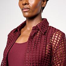 "As Is" Grey by Jhoan Sebastian Long Sleeve Mesh Shrtdrss w/ Self Belt