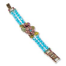 "As Is" Heidi Daus Pretty Polly Crystal Parrot Beaded Station Bracelet