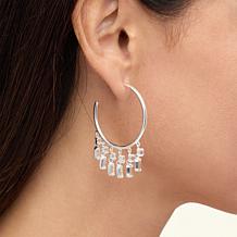 "As Is" Herkimer Mines "Diamond" Quartz Multi-Shape Stone Dangle Hoop