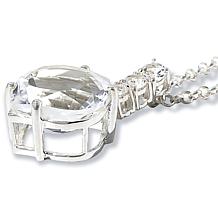 "As Is" Herkimer Mines "Diamond" Quartz Rhozen-Cut Pendant w 18" Chain