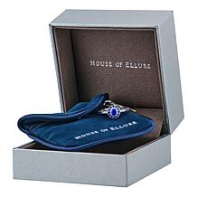 "As Is" House of Ellure Strling Silvr Ceylon Blue Sapphre & Zircon Rng