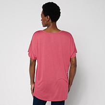 "As Is" HUE Flutter Sleeve Hi-Low Top