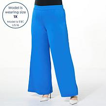"As Is" IMAN Global Chic All Day Elegance Wide-Leg Ponte Pant