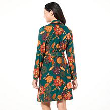 "As Is" IMAN Global Chic Buttery Soft Knit Robe with Piping Detail