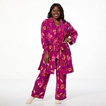 "As Is" IMAN Global Chic Buttery Soft Knit Robe with Piping Detail
