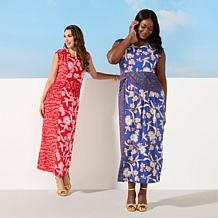 "As Is" IMAN Global Chic Cap-Sleeve Draped Detail Dress