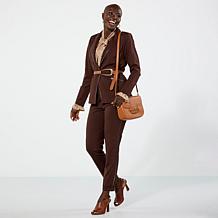 "As Is" IMAN Global Chic Leather Crossbody Bag