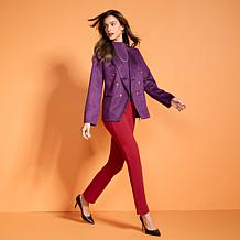 "As Is" IMAN Global Chic Luxe Faux Suede Blazer