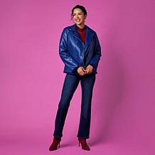 "As Is" IMAN Global Chic Reversible Faux Fur to Faux Leather Jacket