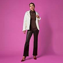 "As Is" IMAN Global Chic Reversible Faux Fur to Faux Leather Jacket