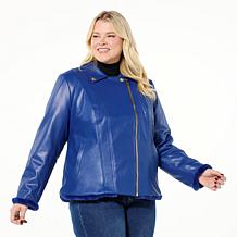 "As Is" IMAN Global Chic Reversible Faux Fur to Faux Leather Jacket