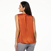 "As Is" IMAN Global Chic Tank Top with Embellished Pleated Panel