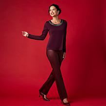 "As Is" IMAN Global Chic Top with Jewel Embellished Neckline