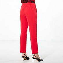 "As Is" IMAN Global Chic Woven Wide-Leg Pant with Button Details