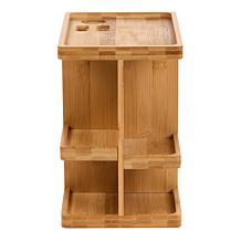 "As Is" Improvements 11.7" Bamboo Rotating Beauty Beauty Organizer