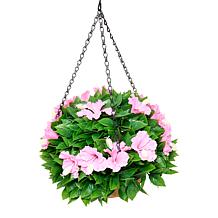"As Is" Improvements 15" Faux Hibiscus Hanging Basket