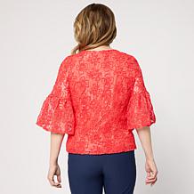 "As Is" Jaclyn Smith 3/4-Sleeve Embroidered Lace Jacket