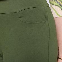 "As Is" Jaclyn Smith Ankle Pull On Ponte Pant with Side Slits