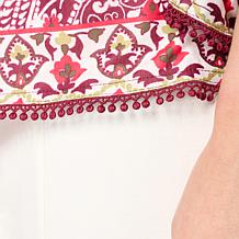 "As Is" Jaclyn Smith Printed Knit Peasant Top