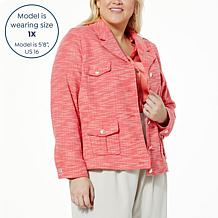 "As Is" Jaclyn
Smith Stretch Knit Tweed Jacket