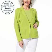 "As Is" Jaclyn Smith Sweater Knit Blazer
