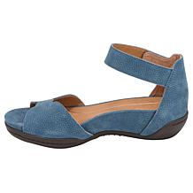 "As Is" Jambu Missy Leather Zip-Back Demi Wedge Sandal 