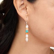 "As Is" Jay King Freshwater Pearl and Multigemstone Bead Earrings