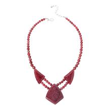 "As Is" Jay King Sterling Silver Baroque Rose Rhodonite Necklace