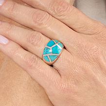 "As Is" Jay King Sterling Silver Kingman Turquoise Inlay Dome Ring
