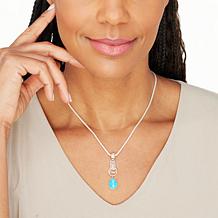 "As Is" Jay King Sterling Silver Kingman Turquoise Pendant w 18" Chain