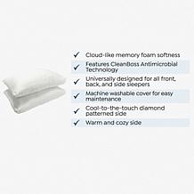 "As Is" Joy CleanBoss 5-Star Hotel Memory Cloud Set of 2 Pillows