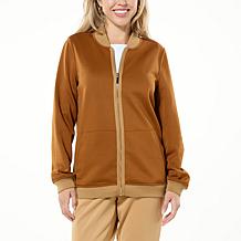 "As Is" Joy CleanBoss Luxurious Faux Suede Reversible Bomber Jacket