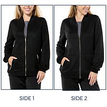 "As Is" Joy CleanBoss Luxurious Faux Suede Reversible Bomber Jacket