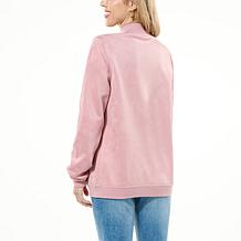 "As Is" Joy CleanBoss Luxurious Faux Suede Reversible Bomber Jacket
