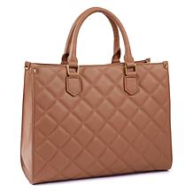 "As Is" Joy First Class Luxury Leather Quilted Handbag & Clutch Wallet
