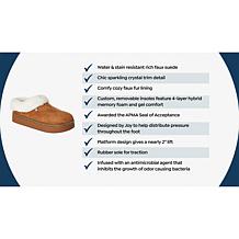 "As Is" Joy Glamorous Cozy Slippers w/Podiatric Insole Best Gift Ever!