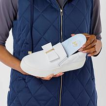 "As Is" Joy Luxe Slip-On Genuine Leather Bow Sneaker w/Orthotic Insole