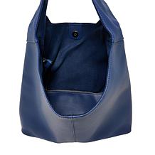 "As Is" Joy Metallic Leather Hobo Slouch Bag with Wristlet