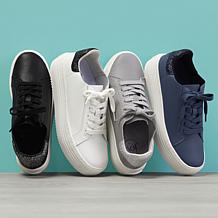 "As Is" Joy Performance Comfort Leather Sneakers with Podiatric Insole