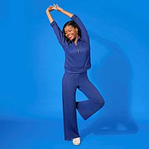 "As Is" Joy Performance Luxe Buttersoft 2pc Half Zip Top & Pant Set